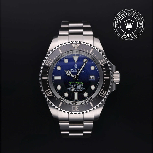 Rolex Certified Pre-owned Sea-Dweller M116660-0003 front on black background