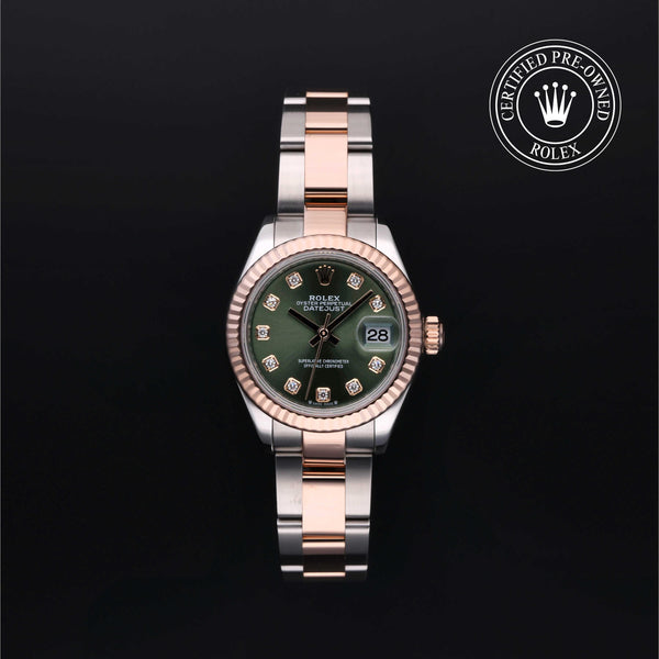 Rolex Certified Pre-owned Datejust M279171-0008 front on black background