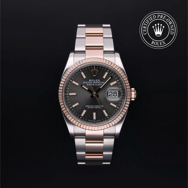 Rolex Certified Pre-owned Datejust M126231-0020 front on black background