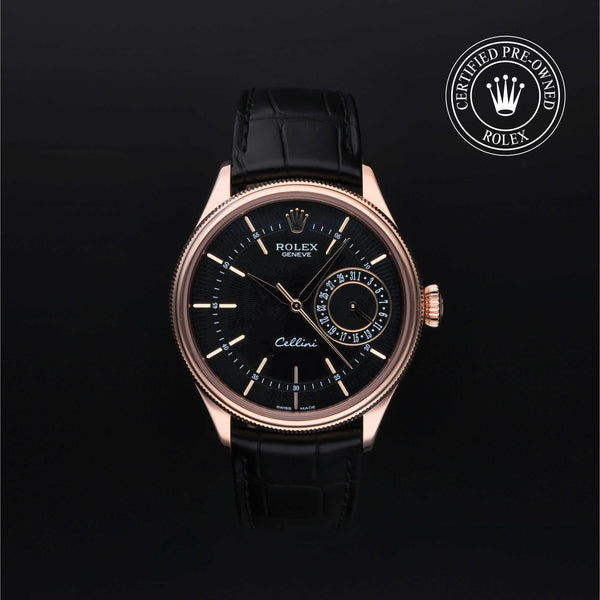Rolex Certified Pre-owned Cellini M50515-0007 front on black background