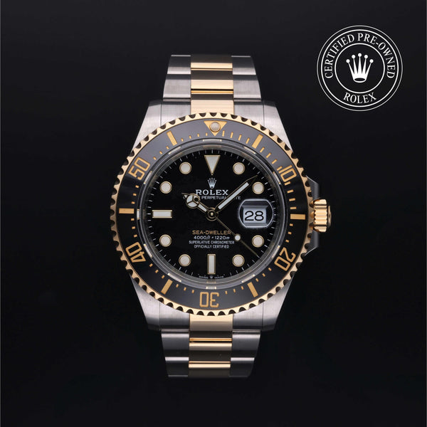 Rolex Certified Pre-owned Sea-Dweller M126603-0001 front on black background