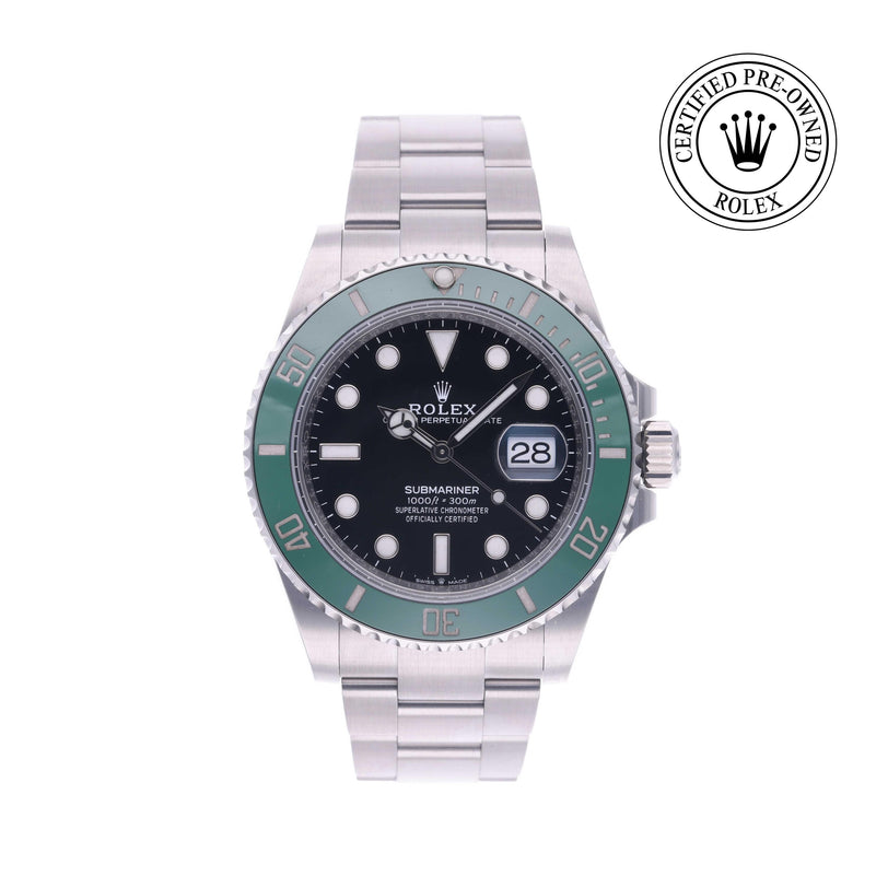 Rolex Certified Pre-owned Submariner Date M126610LV-0002 front on white background