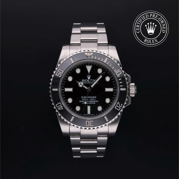 Rolex Certified Pre-owned Submariner M114060-0002 front on black background