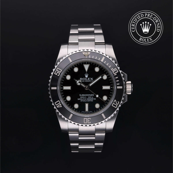 Rolex Certified Pre-owned Submariner M114060-0002 front on black background