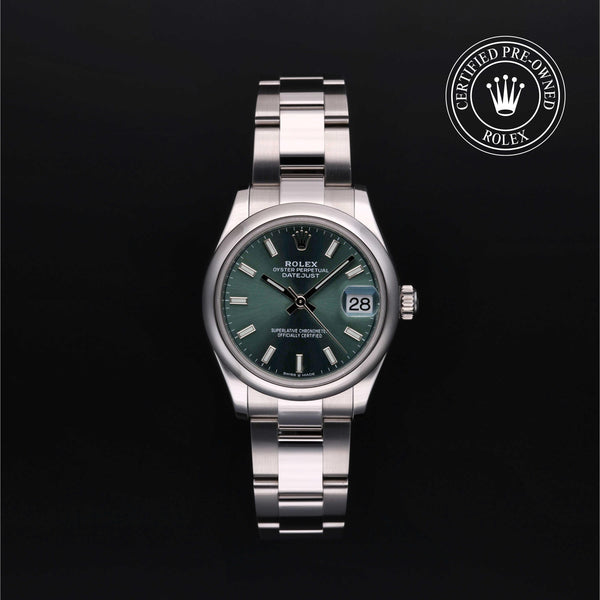 Rolex Certified Pre-owned Lady Datejust M278240-0011 front on black background
