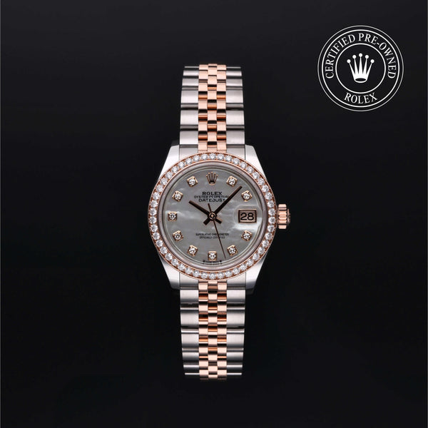 Rolex Certified Pre-owned Lady Datejust M279381RBR-0013 front on black background