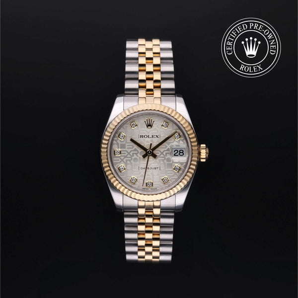 Rolex Certified Pre-owned Lady Datejust M178273-0006 front on black background