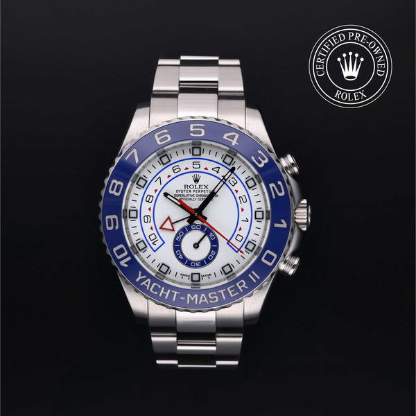 Rolex Certified Pre-owned Yacht-Master M116680-0001 front on black background