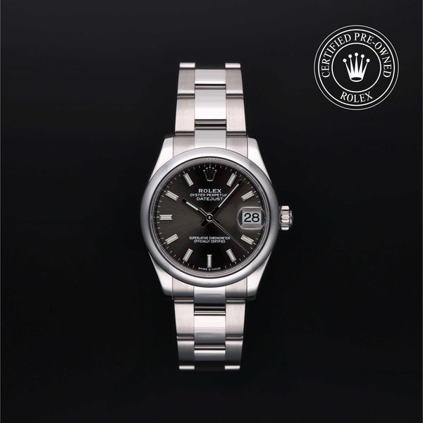 Rolex Certified Pre-owned Lady Datejust M278240-0009 front on black background