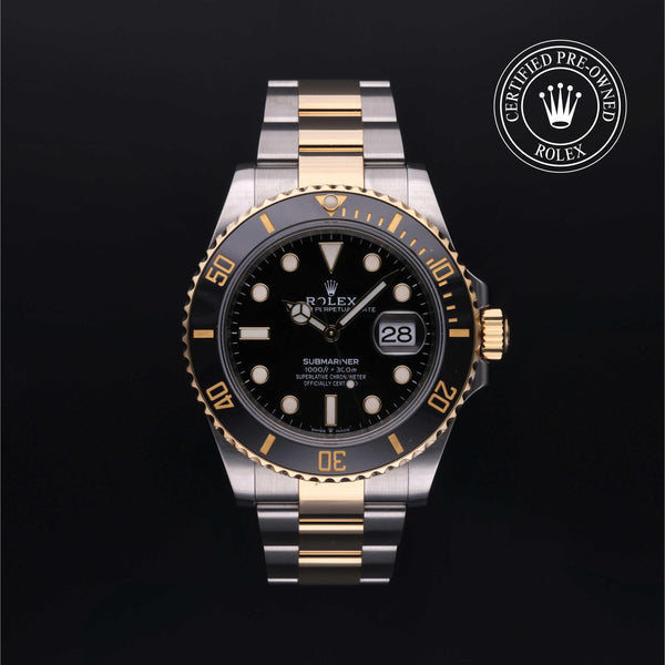 Rolex Certified Pre-owned Submariner M126613LN-0002 front on black background
