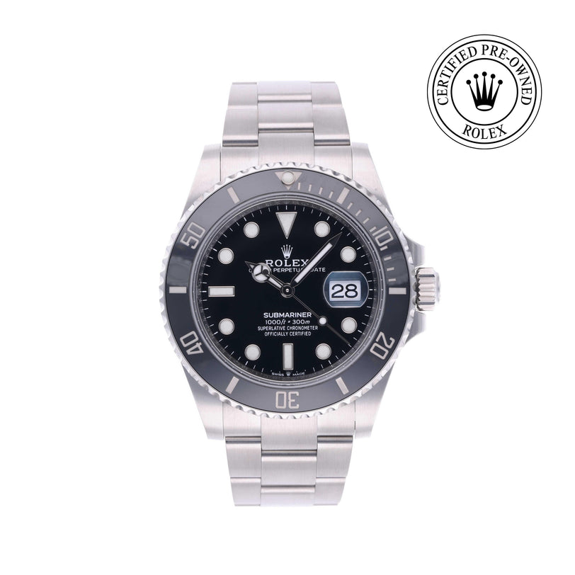 Rolex Certified Pre-owned Submariner M126610LN-0001 front on white background