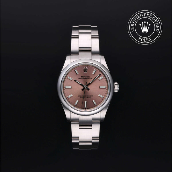 Rolex Certified Pre-owned Oyster Perpetual M277200-0004 front on black background