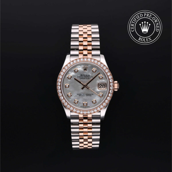 Rolex Certified Pre-owned Lady Datejust M278381RBR-0026 front on black background
