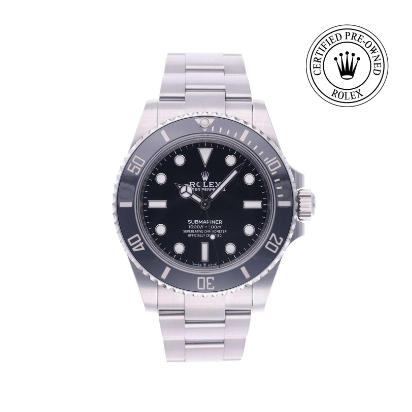 Rolex Certified Pre-owned Submariner M124060-0001 front on white background