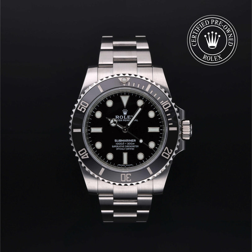 Rolex Certified Pre-owned Submariner M114060-0002 front on black background