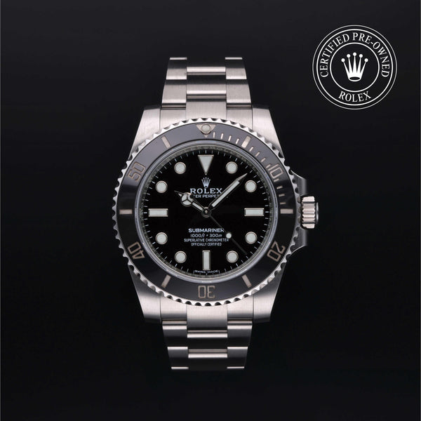 Rolex Certified Pre-owned Submariner M114060-0002 front on black background