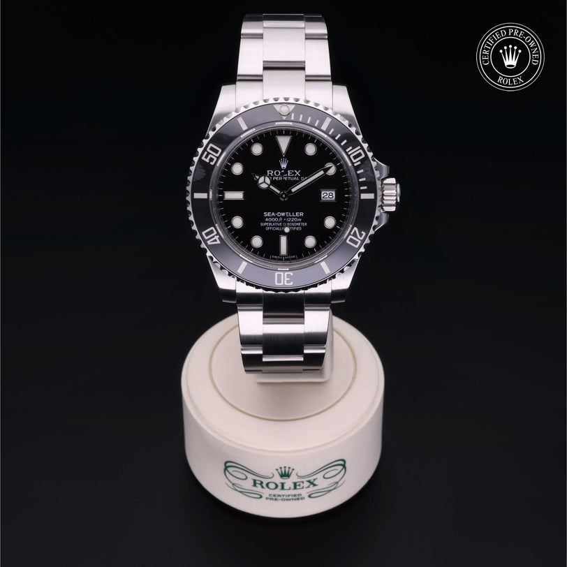 Rolex Certified Pre-owned Sea-Dweller M116600-0003 front on black background