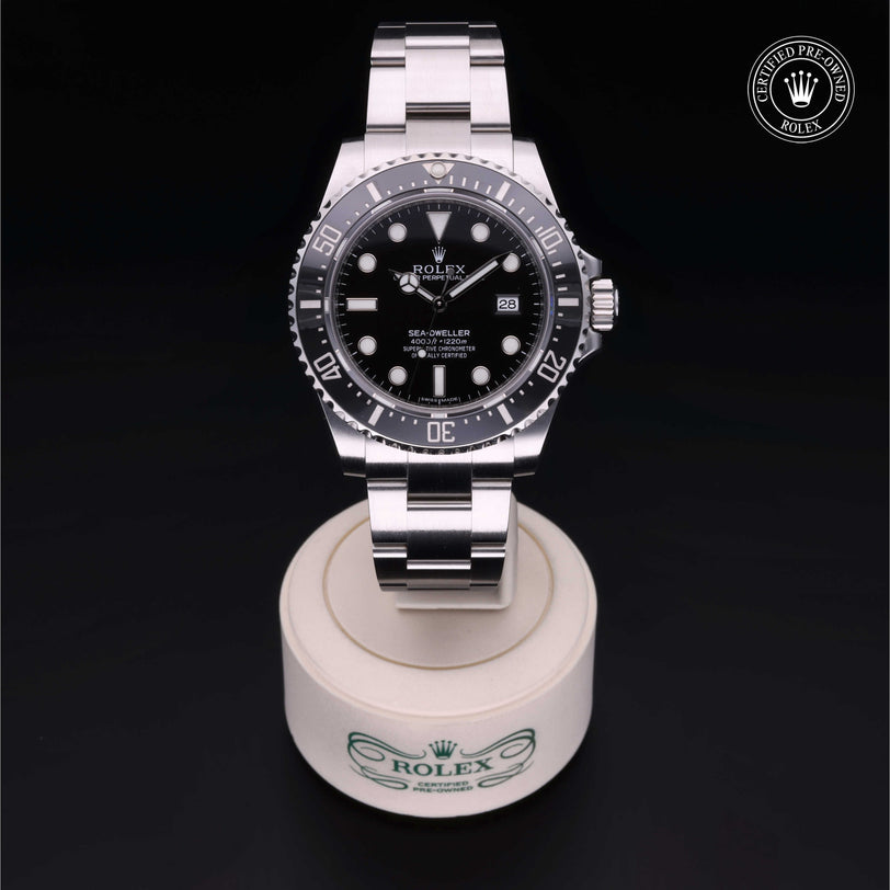 Rolex Certified Pre-owned Sea-Dweller M116600-0003 front on black background