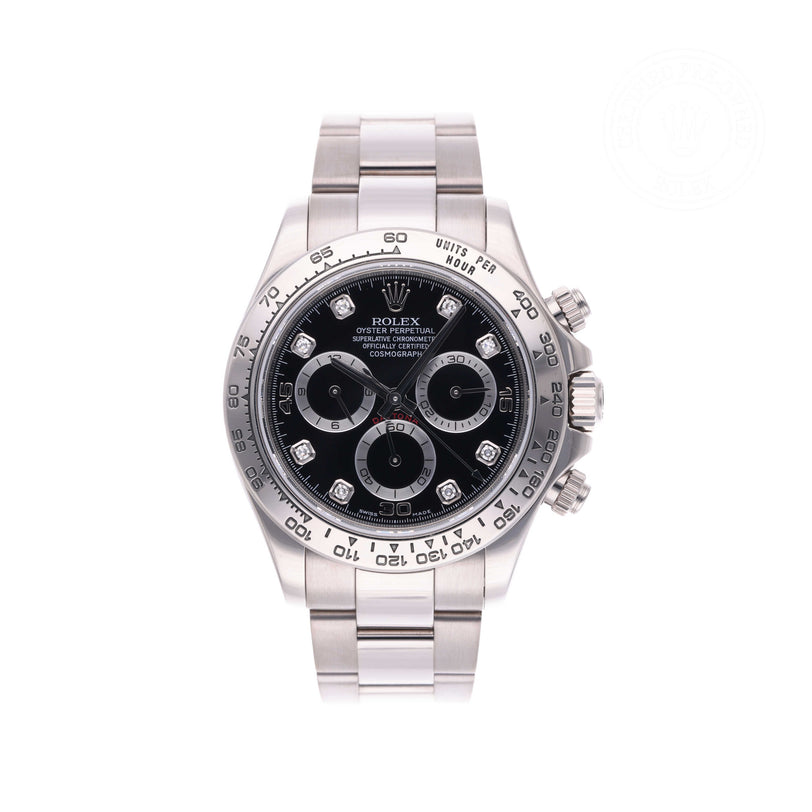Rolex Certified Pre-owned Daytona M116509-0014 front on white background