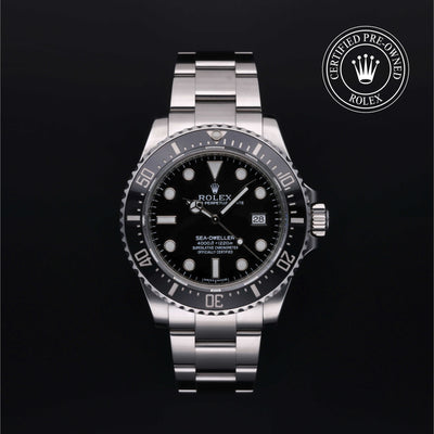 Rolex Certified Pre-owned Sea-Dweller M116600-0003 front on black background