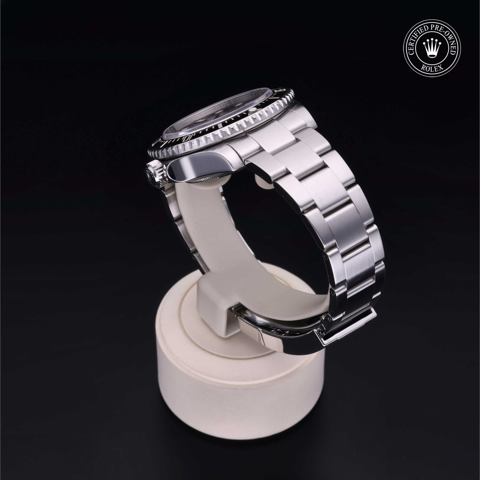 Rolex Certified Pre-owned Sea-Dweller M116600-0003 front on black background
