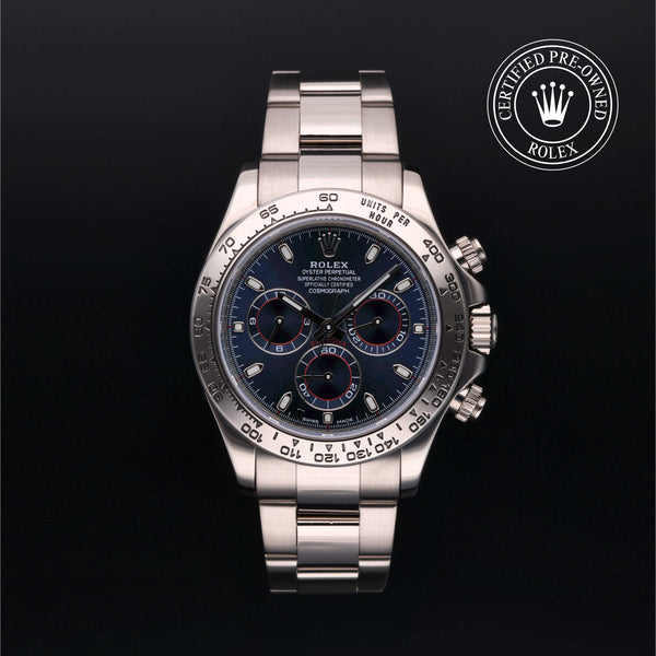 Rolex Certified Pre-owned Daytona M116509-0036 front on black background