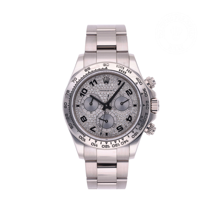 Rolex Certified Pre-owned Daytona M116509-0056 front on white background