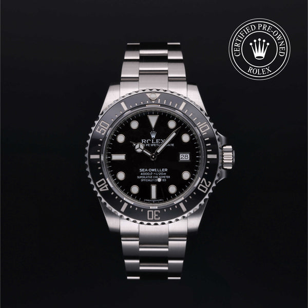 Rolex Certified Pre-owned Sea-Dweller M116600-0003 front on black background