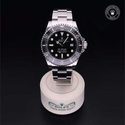 Rolex Certified Pre-owned Sea-Dweller M116600-0003 front on black background