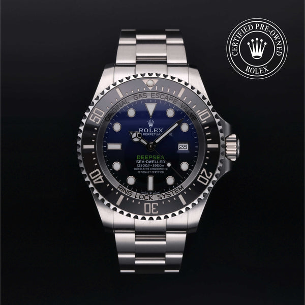 Rolex Certified Pre-owned Sea-Dweller M126660-0002 front on black background