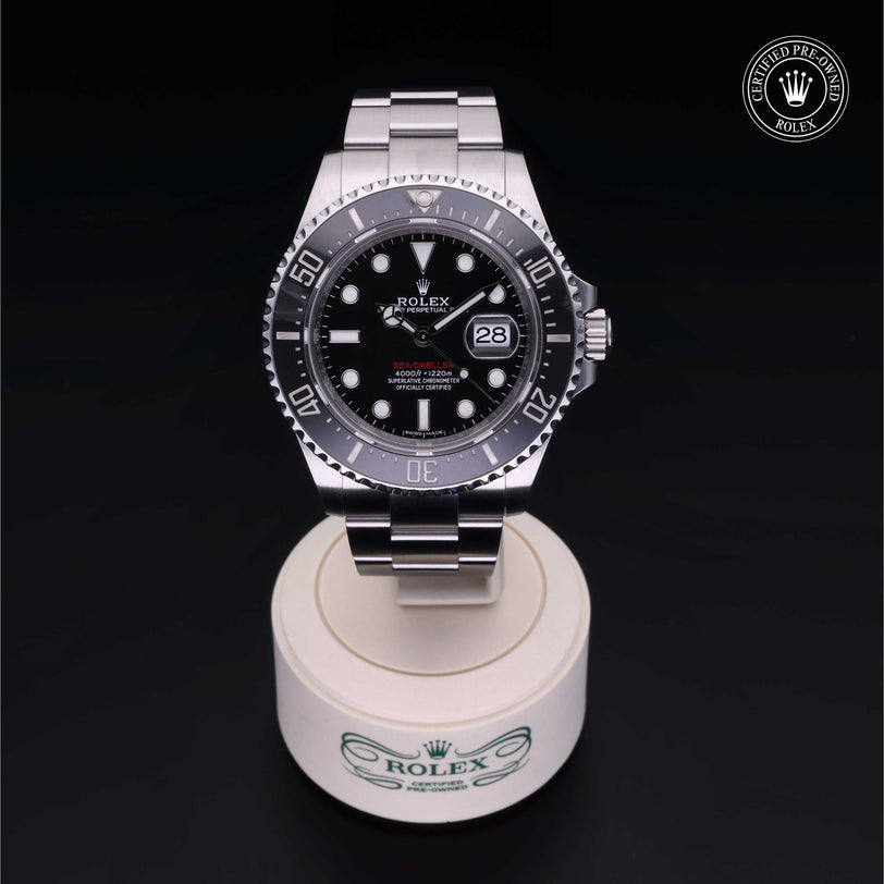 Rolex Certified Pre-owned Sea-Dweller M126600-0001 front on black background