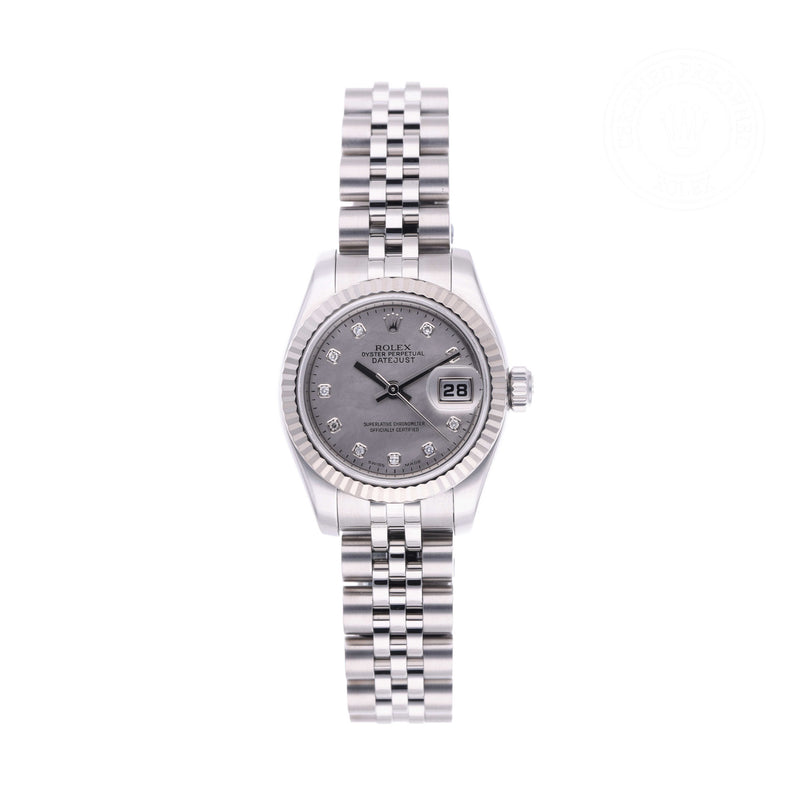 Rolex Certified Pre-owned Lady Datejust M179174-0008 front on white background