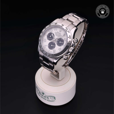 Rolex Certified Pre-owned Daytona M116509-0063 front on black background