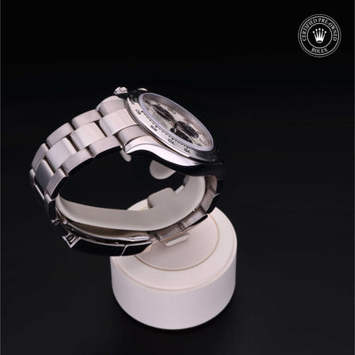 Rolex Certified Pre-owned Daytona M116509-0063 front on black background