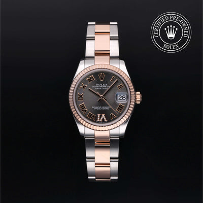 Rolex Certified Pre-owned Lady Datejust M278271-0029 front on black background