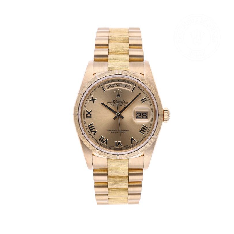 Rolex Certified Pre-owned Day-date M18248-0013 front on white background