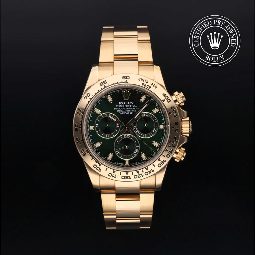 Rolex Certified Pre-owned Daytona M116508-0013 front on black background