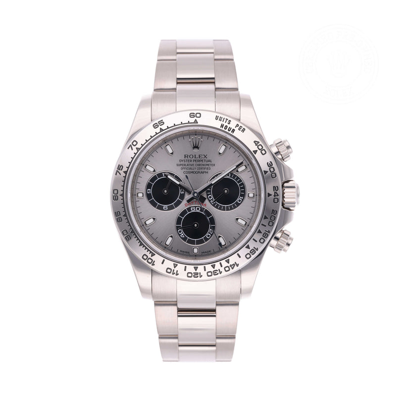 Rolex Certified Pre-owned Daytona M116509-0064 front on white background