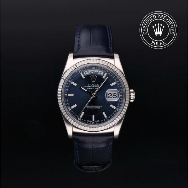 Rolex Certified Pre-owned Day-date M118139-0004 front on black background