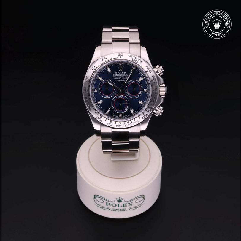 Rolex Certified Pre-owned Daytona M116509-0019 front on black background