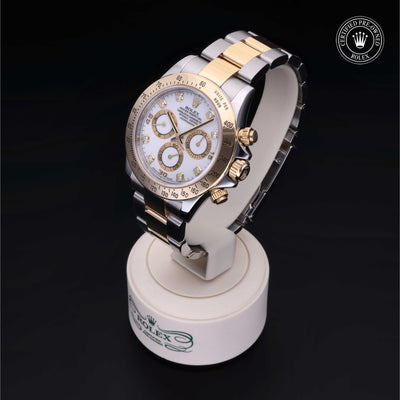 Rolex Certified Pre-owned Daytona M116523-0022 front on black background