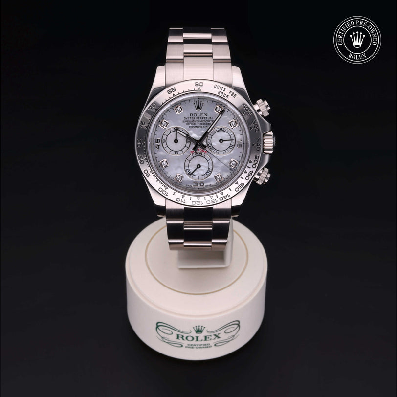 Rolex Certified Pre-owned Daytona M116509-0019 front on black background