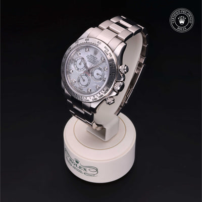Rolex Certified Pre-owned Daytona M116509-0019 front on black background