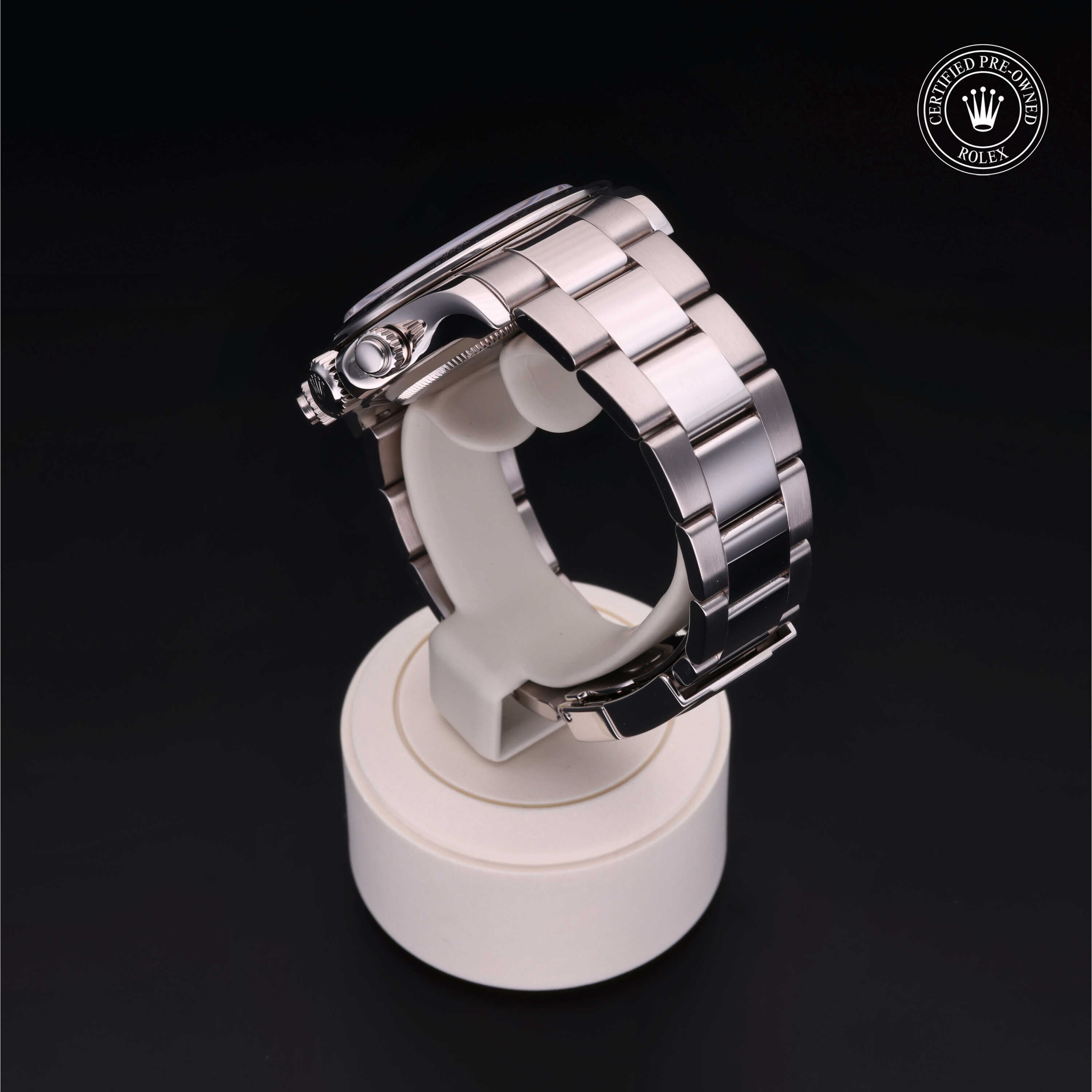 Rolex Certified Pre-owned Daytona M116509-0019 front on black background