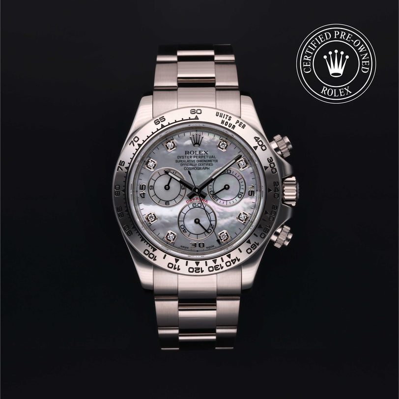 Rolex Certified Pre-owned Daytona M116509-0019 front on black background