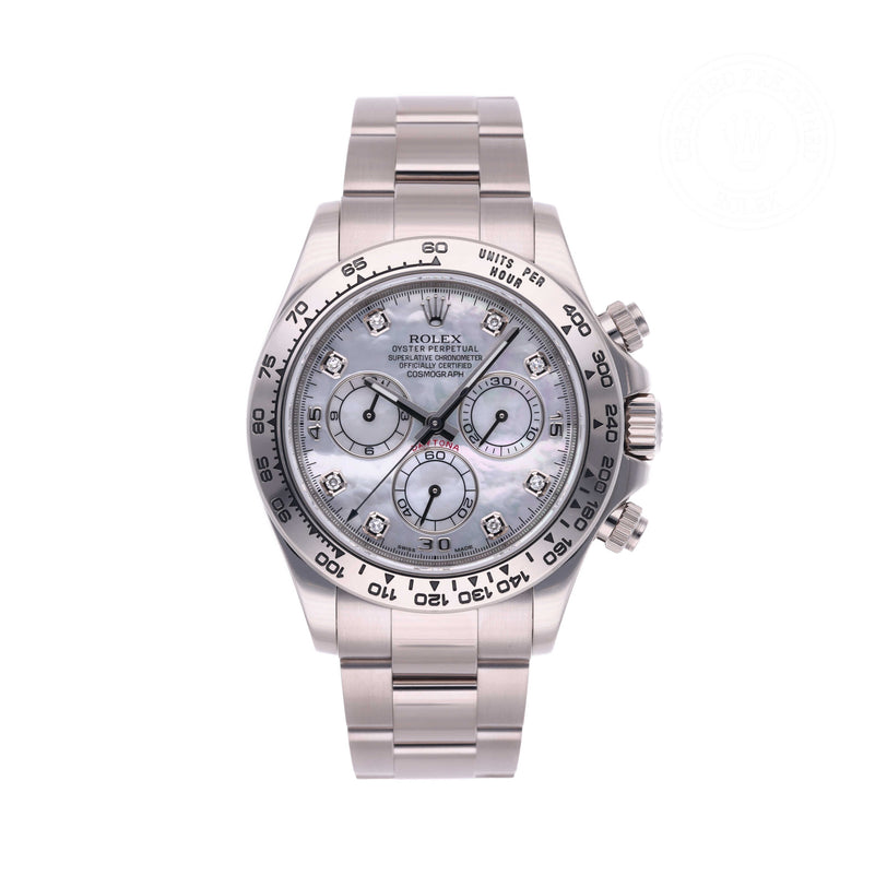 Rolex Certified Pre-owned Daytona M116509-0019 front on white background