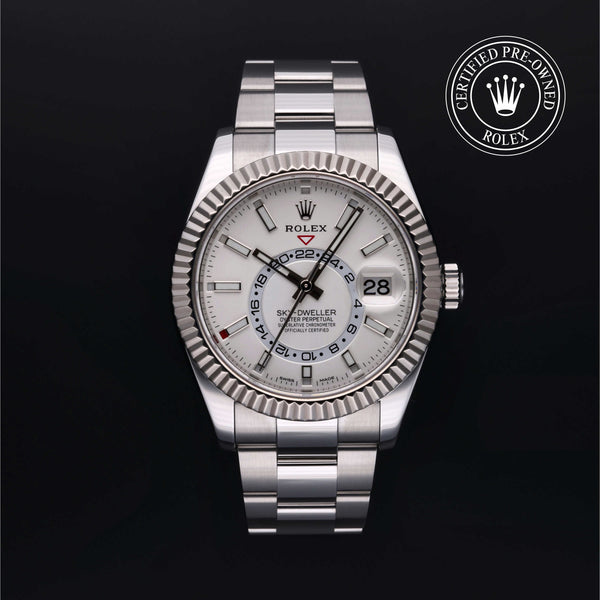 Rolex Certified Pre-owned Sky-Dweller M326934-0001 front on black background
