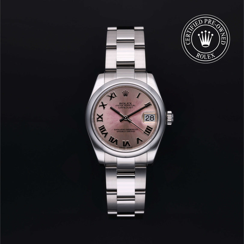 Rolex Certified Pre-owned Lady Datejust M178240-0032 front on black background