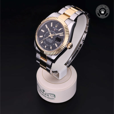 Rolex Certified Pre-owned Sky-Dweller M326933-0002 front on black background