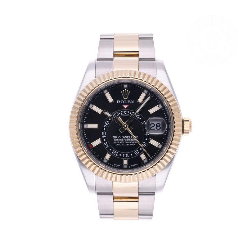 Rolex Certified Pre-owned Sky-Dweller M326933-0002 front on white background